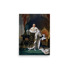 Louis XVI poster on a plain backdrop in size 12"x16".