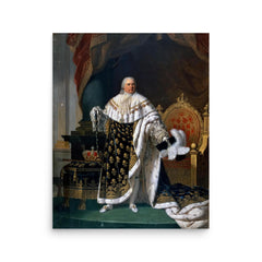 Louis XVI poster on a plain backdrop in size 16"x20".