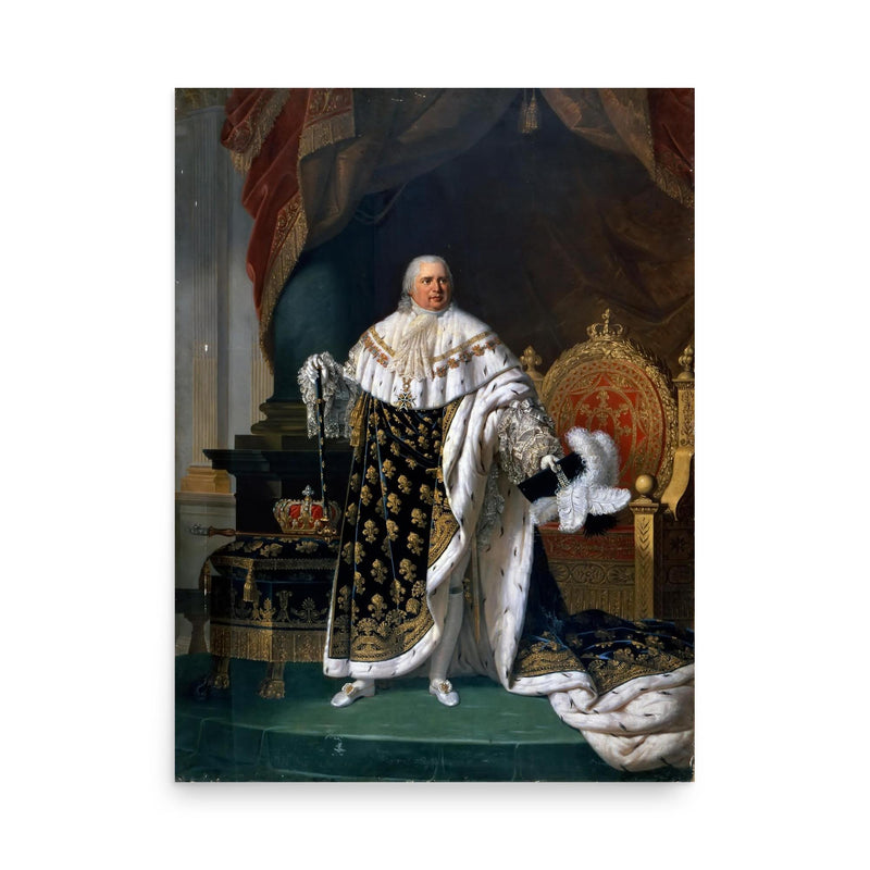 Louis XVI poster on a plain backdrop in size 18