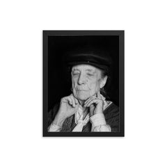 Louise Bourgeois framed print on a plain backdrop in size 12"x16".