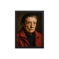 Louise Bourgeois framed print on a plain backdrop in size 12"x16".