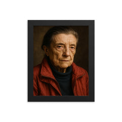 Louise Bourgeois framed print on a plain backdrop in size 8"x10".