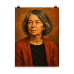 Louise Glück poster on a plain backdrop in size 8"x10".