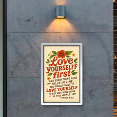 Love yourself first Lucille Ball quote poster 2