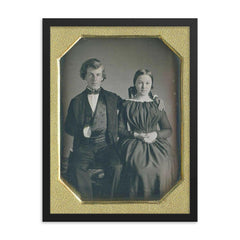 Lovely Couple, 1850s framed print on a plain backdrop in size 18"x24".