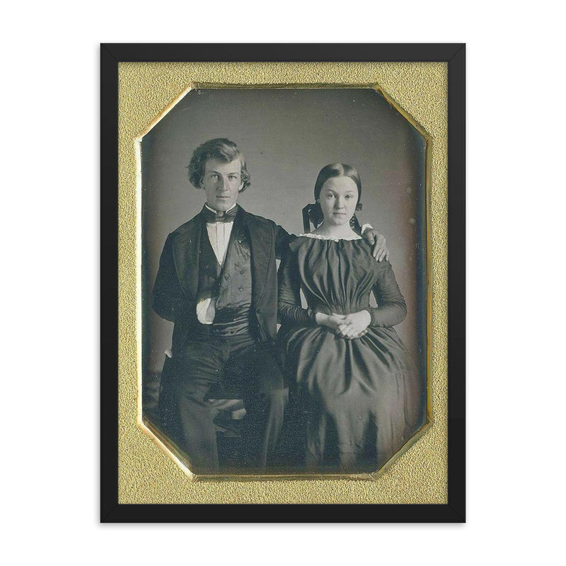 Lovely Couple, 1850s framed print on a plain backdrop in size 18