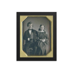 Lovely Couple, 1850s framed print on a plain backdrop in size 8"x10".
