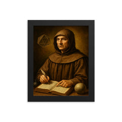 Luca Pacioli framed print on a plain backdrop in size 8"x10".