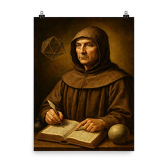 Luca Pacioli poster on a plain backdrop in size 8"x10".