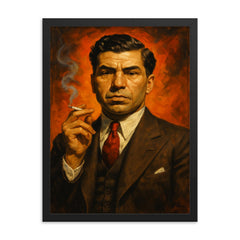 Lucky Luciano framed print on a plain backdrop in size 18"x24".