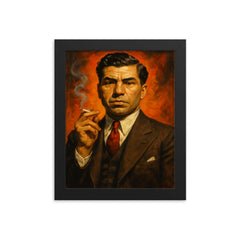 Lucky Luciano framed print on a plain backdrop in size 8"x10".