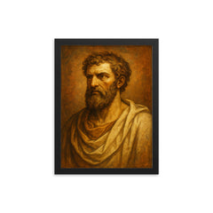 Lucretius framed print on a plain backdrop in size 12"x16".