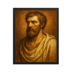 Lucretius framed print on a plain backdrop in size 16"x20".