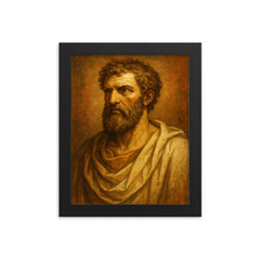 Lucretius framed print on a plain backdrop in size 8"x10".