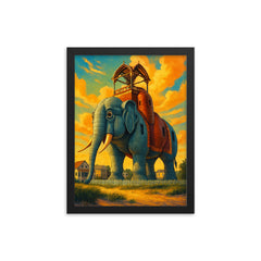 Lucy the Elephant New Jersey USA framed print on a plain backdrop in size 12"x16".