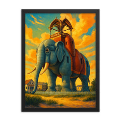 Lucy the Elephant New Jersey USA framed print on a plain backdrop in size 18"x24".