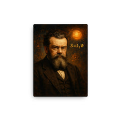 Ludwig Boltzmann canvas print on a plain backdrop in size 12"x16".