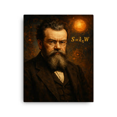 Ludwig Boltzmann canvas print on a plain backdrop in size 16"x20".