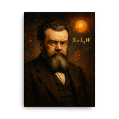 Ludwig Boltzmann canvas print on a plain backdrop in size 18"x24".