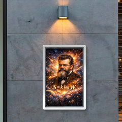 Ludwig Boltzmann equation and starfield portrait poster 2