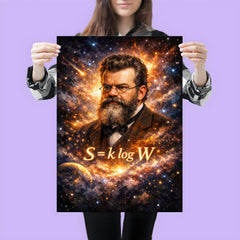 Ludwig Boltzmann equation and starfield portrait poster 3