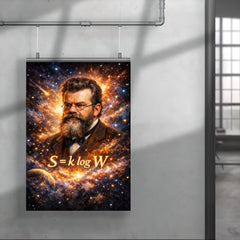 Ludwig Boltzmann equation and starfield portrait poster 4