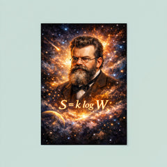 Ludwig Boltzmann equation and starfield portrait poster 8