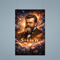 Ludwig Boltzmann equation and starfield portrait poster 9