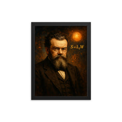 Ludwig Boltzmann framed print on a plain backdrop in size 12"x16".
