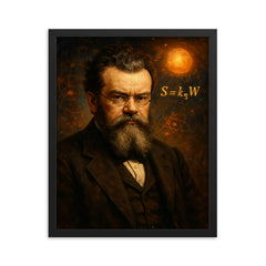 Ludwig Boltzmann framed print on a plain backdrop in size 16"x20".