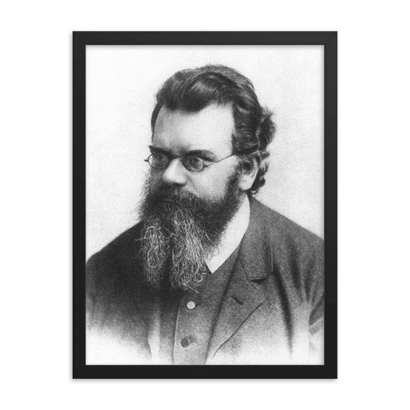 Ludwig Boltzmann framed print on a plain backdrop in size 18