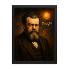 Ludwig Boltzmann framed print on a plain backdrop in size 18"x24".