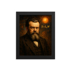 Ludwig Boltzmann framed print on a plain backdrop in size 8"x10".