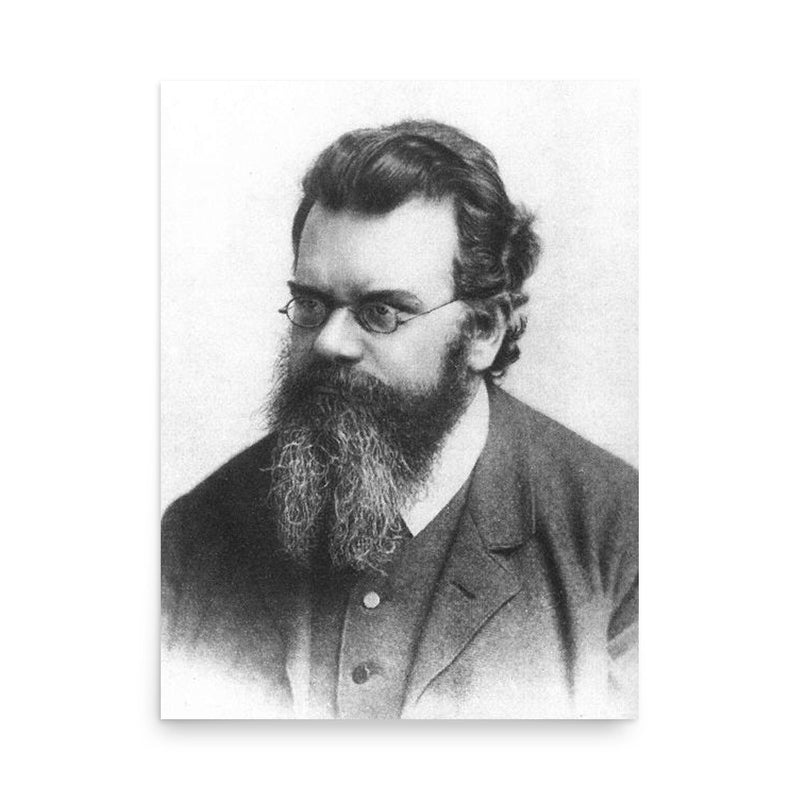 Ludwig Boltzmann poster on a plain backdrop in size 18