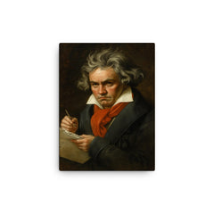 Ludwig van Beethoven canvas print on a plain backdrop in size 12"x16".