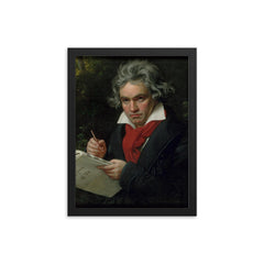 Ludwig van Beethoven framed print on a plain backdrop in size 12"x16".