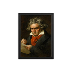 Ludwig van Beethoven framed print on a plain backdrop in size 12"x16".