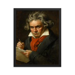 Ludwig van Beethoven framed print on a plain backdrop in size 16"x20".