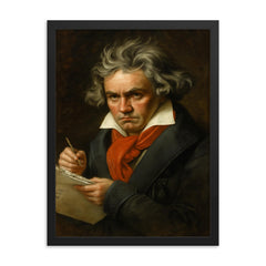 Ludwig van Beethoven framed print on a plain backdrop in size 18"x24".