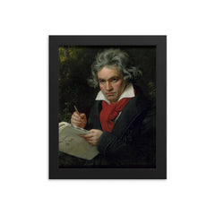Ludwig van Beethoven framed print on a plain backdrop in size 8"x10".