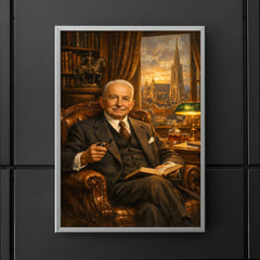 Ludwig von Mises in Viennese study poster 5