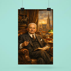 Ludwig von Mises in Viennese study poster 6