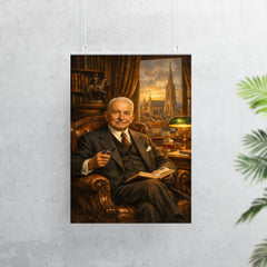 Ludwig von Mises in Viennese study poster 7