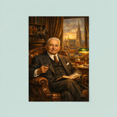 Ludwig von Mises in Viennese study poster 8