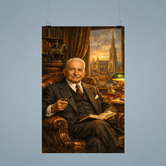 Ludwig von Mises in Viennese study poster 9