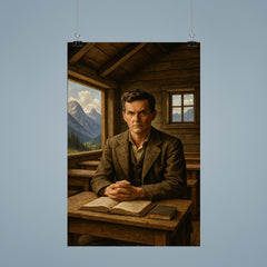 Ludwig Wittgenstein in alpine schoolhouse austerity poster 9