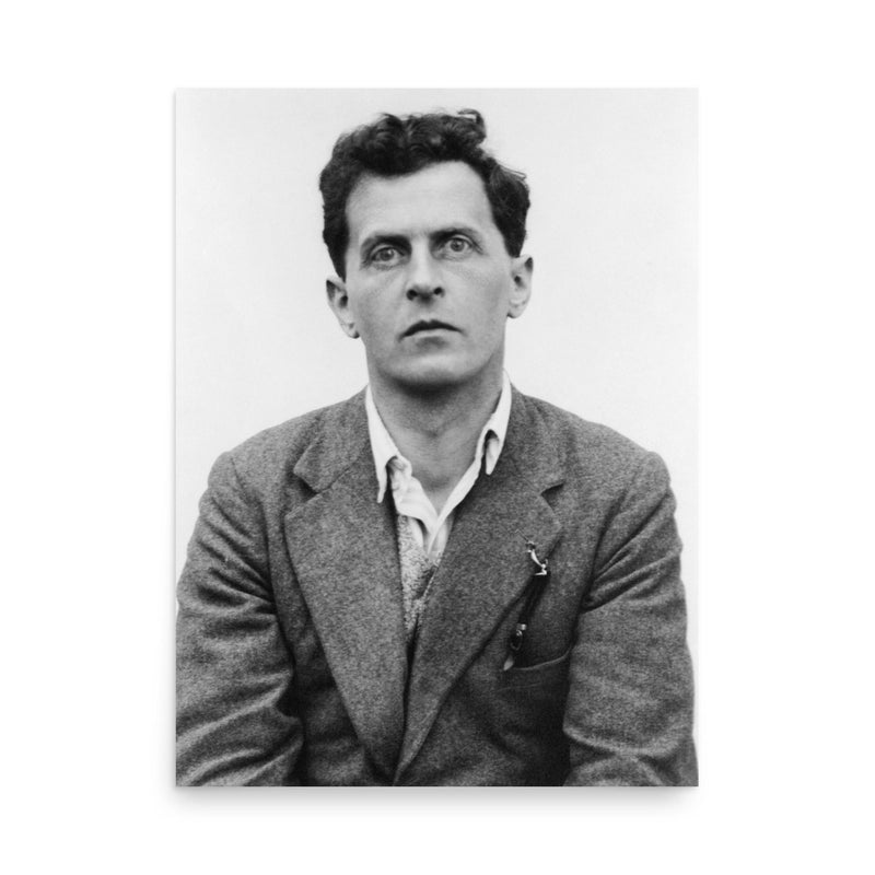 Ludwig Wittgenstein poster on a plain backdrop in size 18