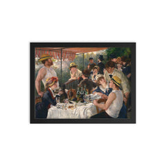 Luncheon of the Boating Party by Pierre Auguste Renoir framed print on a plain backdrop in size 12"x16".