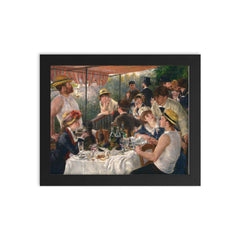 Luncheon of the Boating Party by Pierre Auguste Renoir framed print on a plain backdrop in size 8"x10".