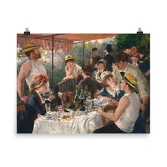 Luncheon of the Boating Party by Pierre Auguste Renoir poster on a plain backdrop in size 8"x10".
